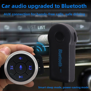 Bluetooth prijímač na volant pre auto s MP3 prehrávačom, plug-and-play hands-free, ABS puzdro, vstup 5V, kábel 3 m