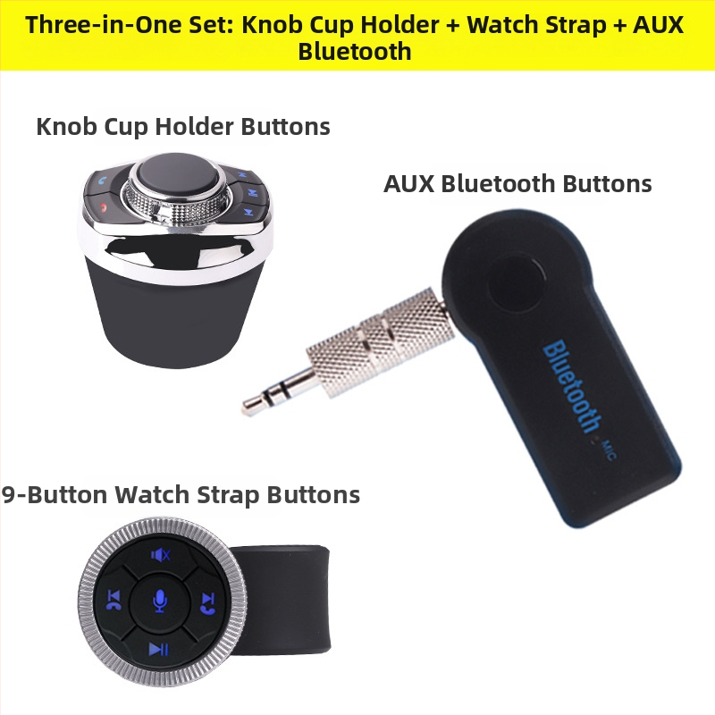 Bluetooth prijímač na volant pre auto s MP3 prehrávačom, plug-and-play hands-free, ABS puzdro, vstup 5V, kábel 3 m