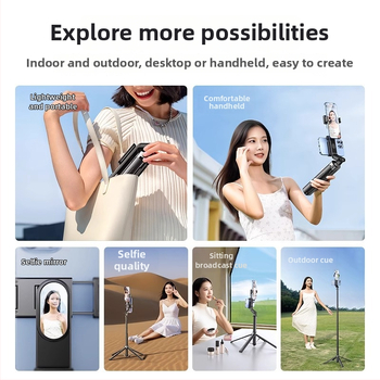 Držiak na telefón s teleprompterom a stojanom na vonkajší vlog — zliatina, Bluetooth, diaľkové ovládanie, univerzálny