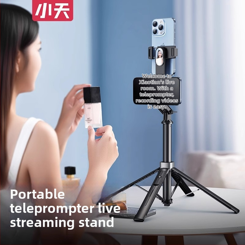 Držiak na telefón s teleprompterom a stojanom na vonkajší vlog — zliatina, Bluetooth, diaľkové ovládanie, univerzálny