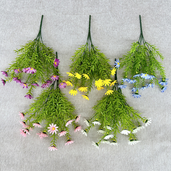 Buket od umjetnih svilenih cvjetova Daisy, marke Longyu Craft Flower, pogodan za vjenčanja i rekvizite za fotografiju