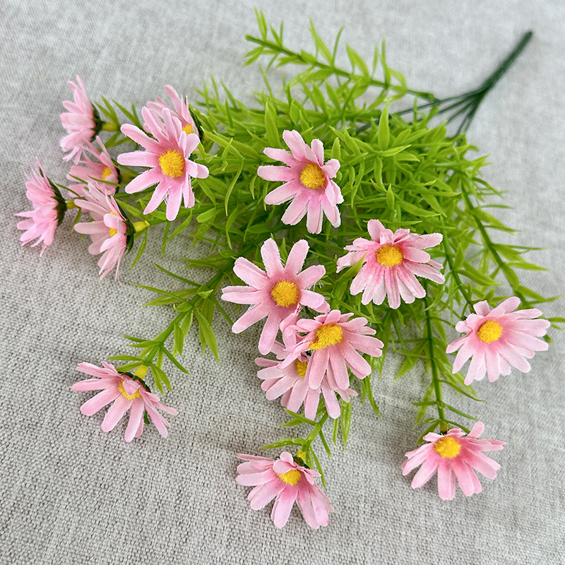 Buket od umjetnih svilenih cvjetova Daisy, marke Longyu Craft Flower, pogodan za vjenčanja i rekvizite za fotografiju