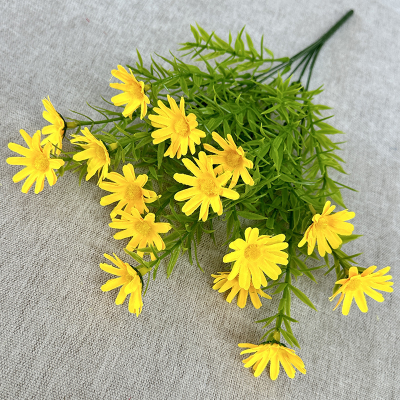 Buket od umjetnih svilenih cvjetova Daisy, marke Longyu Craft Flower, pogodan za vjenčanja i rekvizite za fotografiju