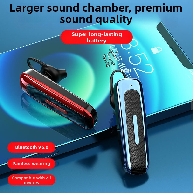 Bezdrôtové Bluetooth slúchadlo 5.0, jednostranné, kompaktný dizajn do auta, hands-free hovory, dlhá výdrž batérie, IPX4 vodeodolné, nízka latentnosť pre športové použitie