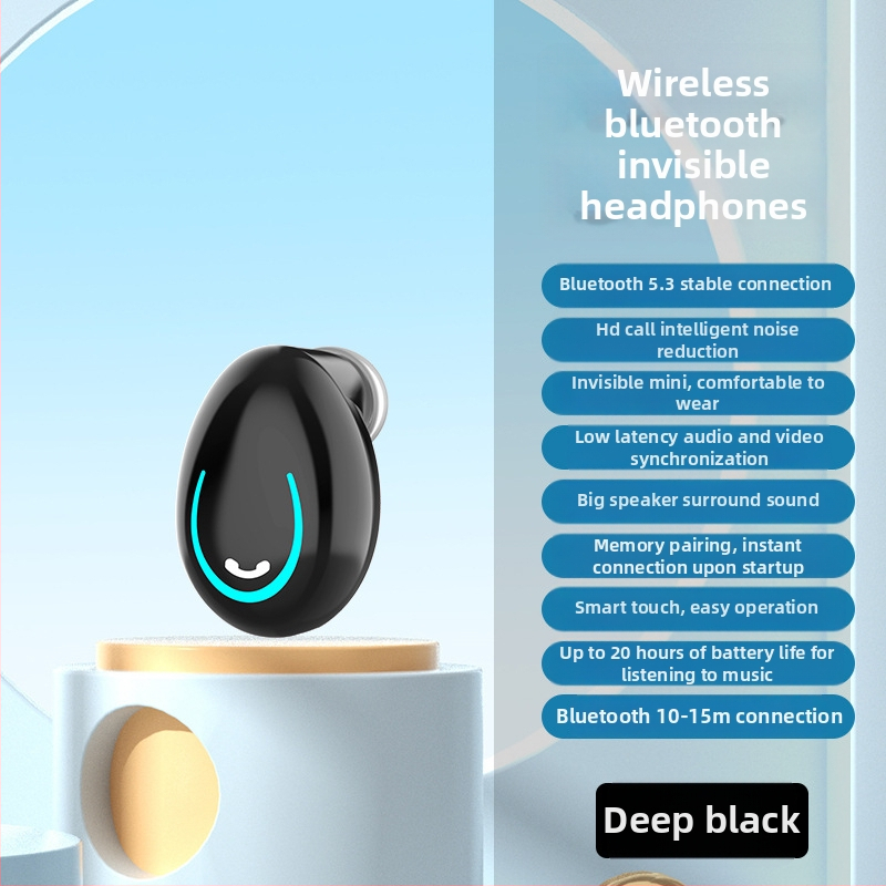 Bluetooth 5.3 mono slúchadlo do ucha, bezdrôtové, potlačenie šumu, výdrž batérie viac ako 8 hodín