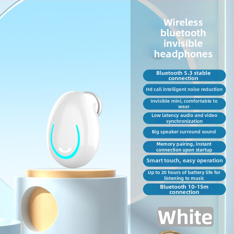 Bluetooth 5.3 mono slúchadlo do ucha, bezdrôtové, potlačenie šumu, výdrž batérie viac ako 8 hodín