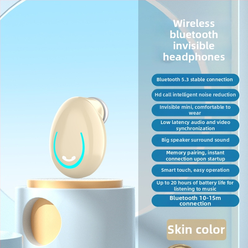 Bluetooth 5.3 mono slúchadlo do ucha, bezdrôtové, potlačenie šumu, výdrž batérie viac ako 8 hodín