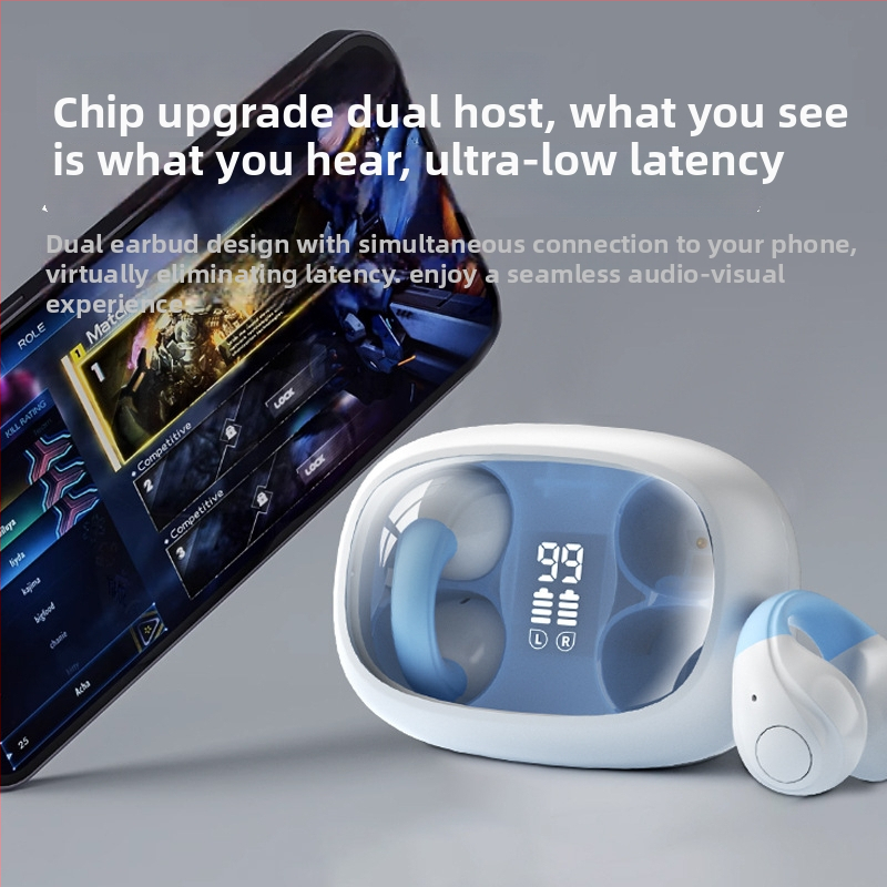 Bezdrôtové slúchadlá s kosťovou konduktivitou H16, klips dizajn, Bluetooth 5.3, dosah 15 m, dlhá výdrž batérie, športové inteligentné slúchadlá