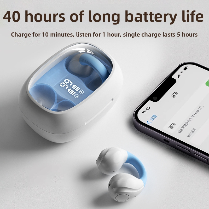 Bezdrôtové slúchadlá s kosťovou konduktivitou H16, klips dizajn, Bluetooth 5.3, dosah 15 m, dlhá výdrž batérie, športové inteligentné slúchadlá