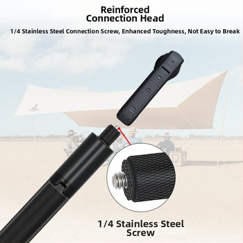 Integrirani stativ s nevidljivom šipkom za Insta360/GoPro akcijske kamere (Materijal: aluminijska legura + plastika; Prilagodba: Da; Stil: univerzalni; Bluetooth: Ne; Daljinsko upravljanje: Ne)