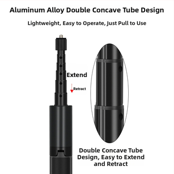 Integrirani stativ s nevidljivom šipkom za Insta360/GoPro akcijske kamere (Materijal: aluminijska legura + plastika; Prilagodba: Da; Stil: univerzalni; Bluetooth: Ne; Daljinsko upravljanje: Ne)