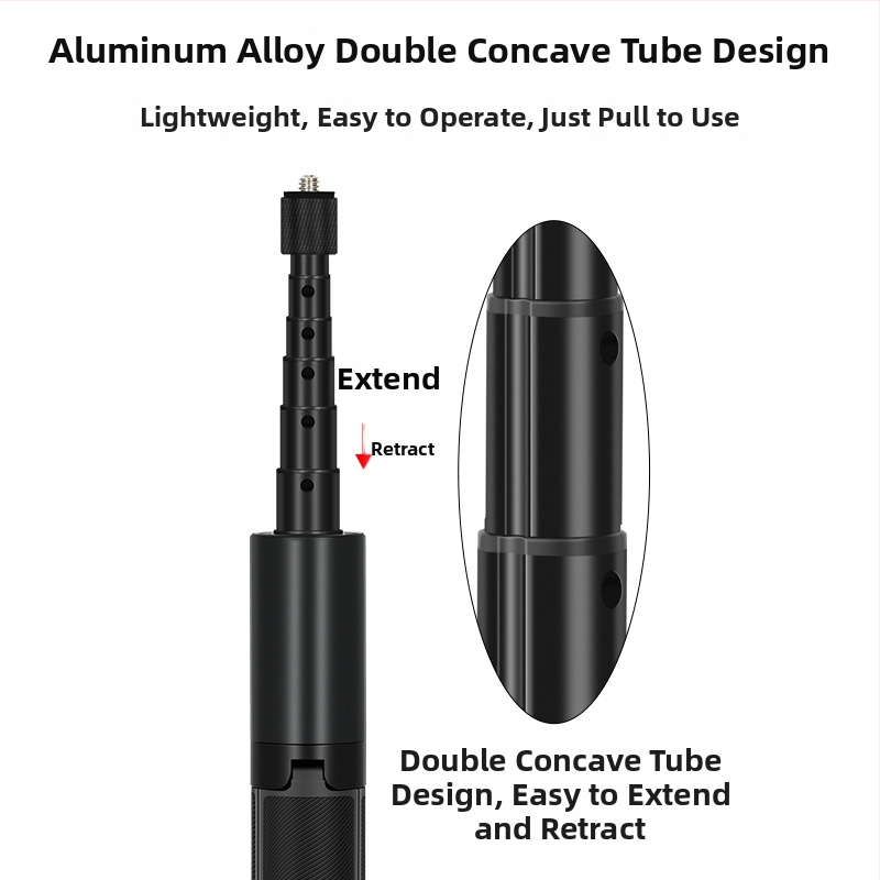 Integrirani stativ s nevidljivom šipkom za Insta360/GoPro akcijske kamere (Materijal: aluminijska legura + plastika; Prilagodba: Da; Stil: univerzalni; Bluetooth: Ne; Daljinsko upravljanje: Ne)