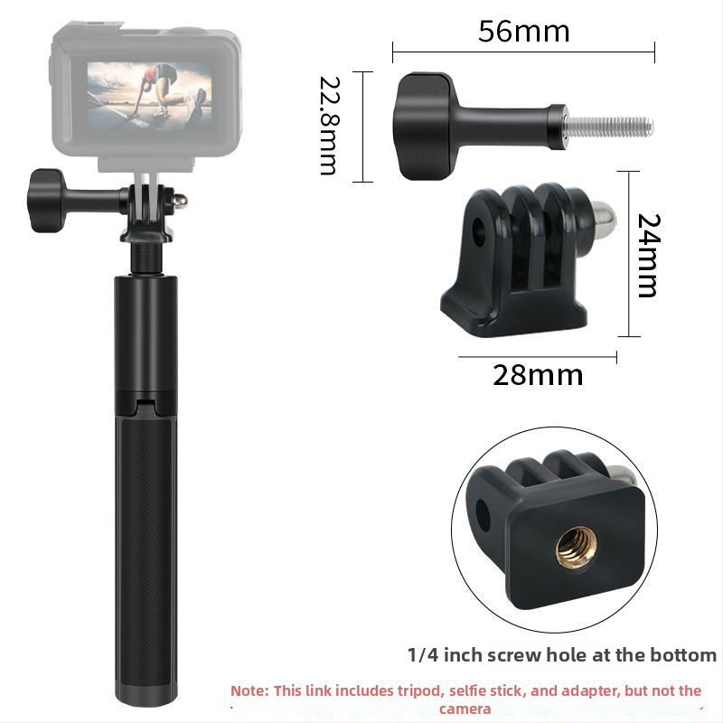 Integrirani stativ s nevidljivom šipkom za Insta360/GoPro akcijske kamere (Materijal: aluminijska legura + plastika; Prilagodba: Da; Stil: univerzalni; Bluetooth: Ne; Daljinsko upravljanje: Ne)