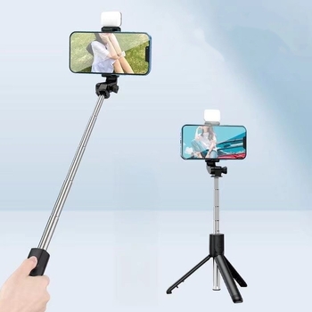 Bluetooth Selfie Šipka sa Svjetlom — Plastično Tijelo, Sve-u-jednom, Teleskopski Okretni Tripod za Mobitel