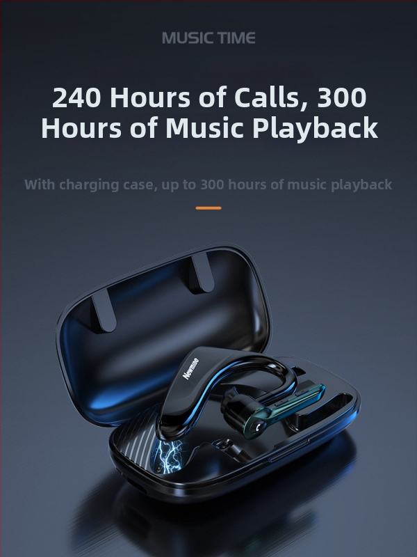 Bezvadu Bluetooth austiņas vienai ausij, sporta stila vadīšanai, trokšņa slāpēšana, ilgs akumulatora darbības laiks