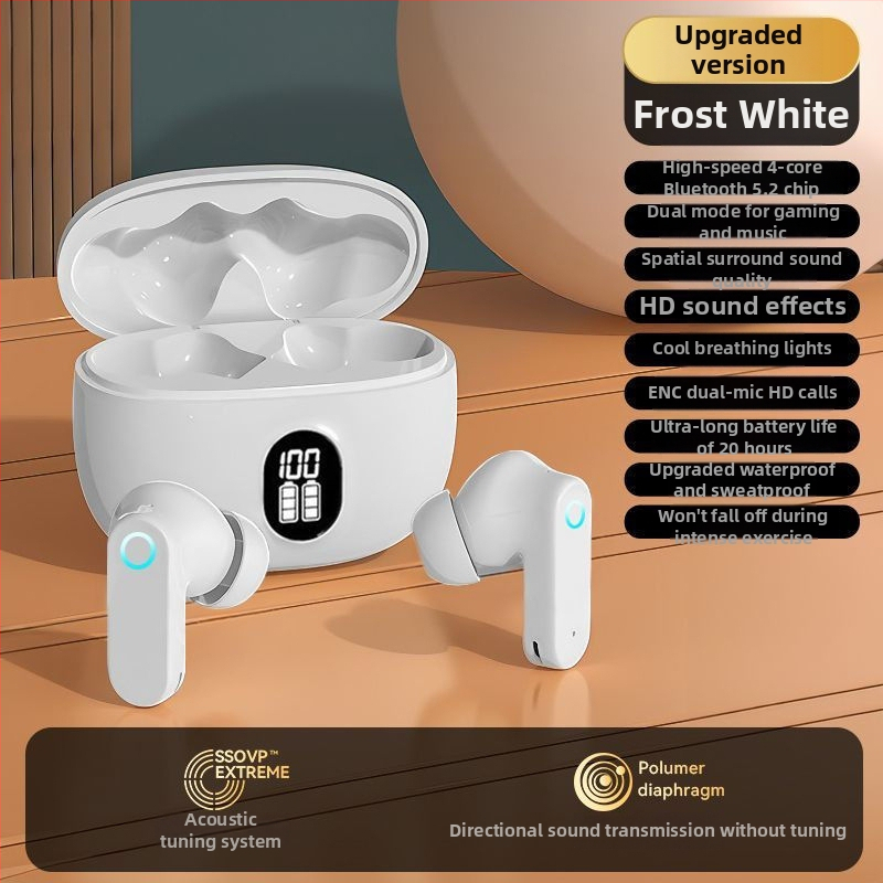 Căști Bluetooth semi-in-ear, fără fir, cu anulare zgomot, autonomie baterie peste 8 ore, Bluetooth 5.0, cip Qualcomm, IPX-6, hands-free pentru mașină