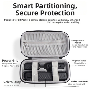 Kietojo korpuso apsauginis dėklas DJI Osmo Pocket 3, corduroy fotografijos dėklas, unisex, namų saugojimui