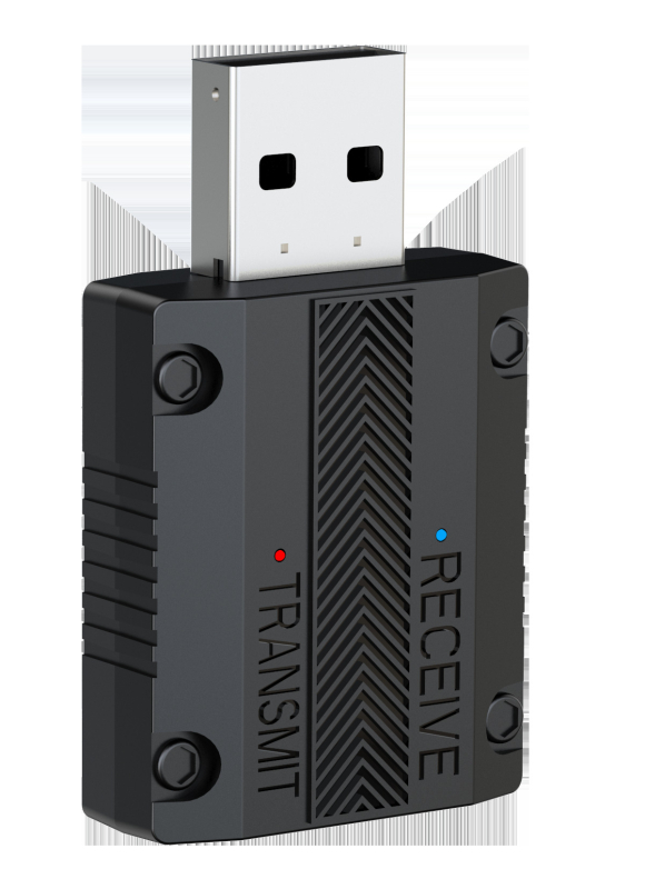 Bluetooth vysielač-prijímač 2-v-1 s vstavaným mikrofónom pre hands-free hovory; podporuje párovanie dvoch zariadení; USB napájanie 5V; hmotnosť 27 g