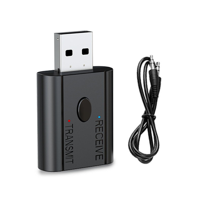 Bluetooth vysielač-prijímač 2-v-1 s vstavaným mikrofónom pre hands-free hovory; podporuje párovanie dvoch zariadení; USB napájanie 5V; hmotnosť 27 g