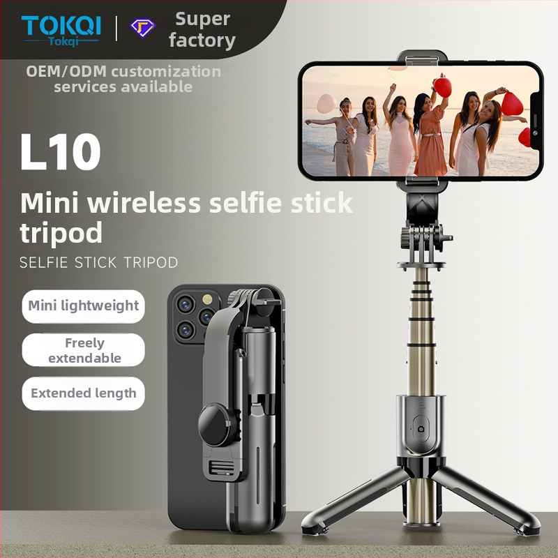 L10 selfie stick din aliaj de aluminiu, cu telecomandă Bluetooth și suport pentru transmisii live