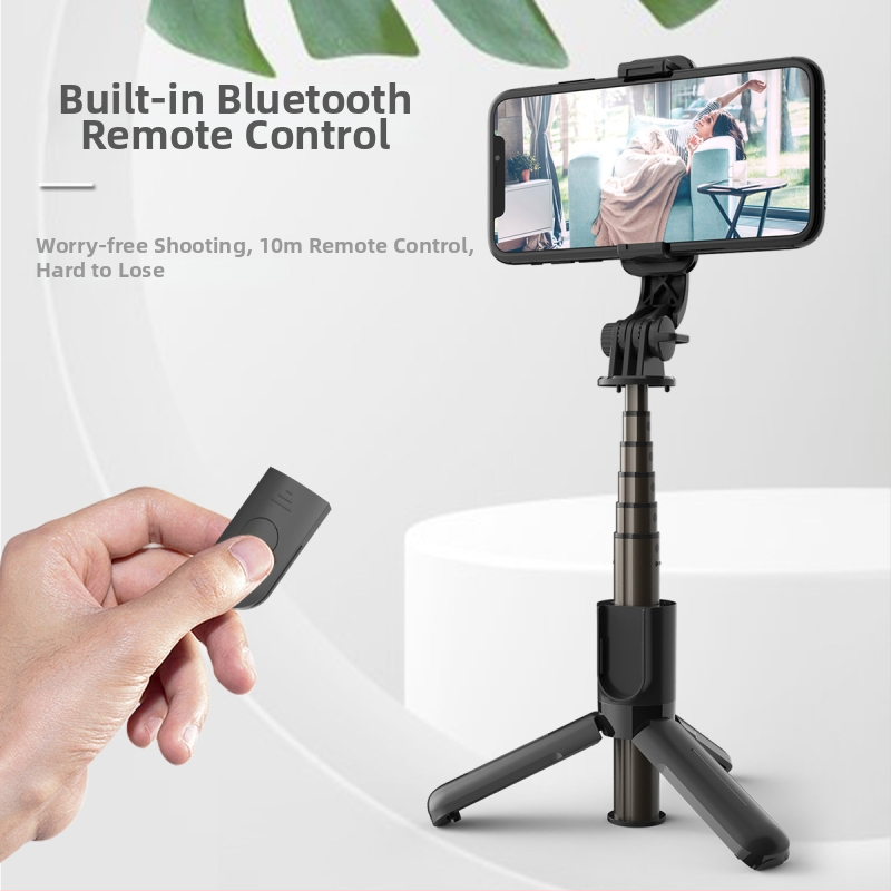 L10 selfie stick din aliaj de aluminiu, cu telecomandă Bluetooth și suport pentru transmisii live