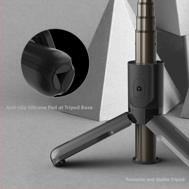 L10 selfie stick din aliaj de aluminiu, cu telecomandă Bluetooth și suport pentru transmisii live