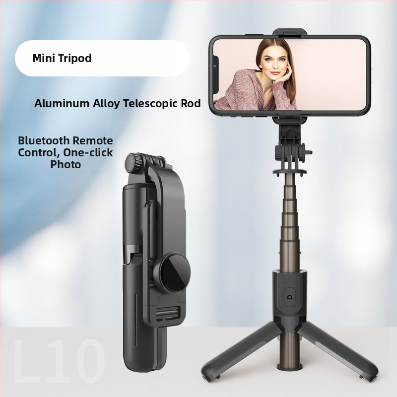 L10 selfie stick din aliaj de aluminiu, cu telecomandă Bluetooth și suport pentru transmisii live