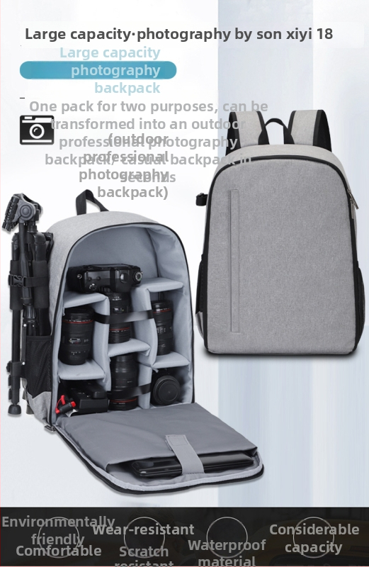 SLR fotoaparato krepšys – kuprinė, nailonas, unisex, fotografijos krepšys