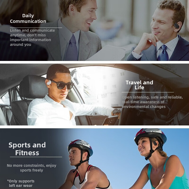 Bezdrôtové Bluetooth slúchadlo na jedno ucho, klip do ucha, upevnenie na ucho, Bluetooth 5.0, dosah 10 m, športový štýl, výdrž batérie 4–8 hodín