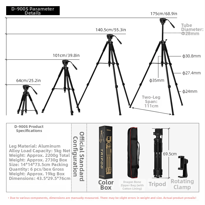 Prispôsobiteľný statív na DSLR s 3D gimbalom a držiakom pre mobilný telefón pre živé vysielanie, hliníková zliatina, 3 sekcie, rýchloupínacia doska, nosnosť 5 kg