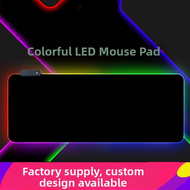 Herná podložka pod myš RGB podsvietená, hrubšia, protišmyková, guma+textília, potlač loga, OEM prispôsobenie