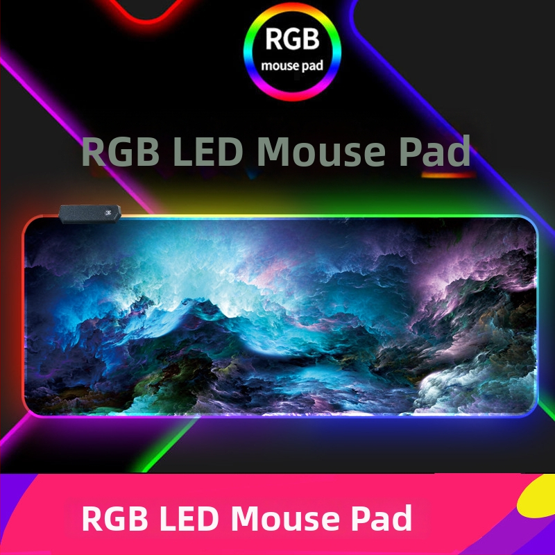 Herná podložka pod myš RGB podsvietená, hrubšia, protišmyková, guma+textília, potlač loga, OEM prispôsobenie