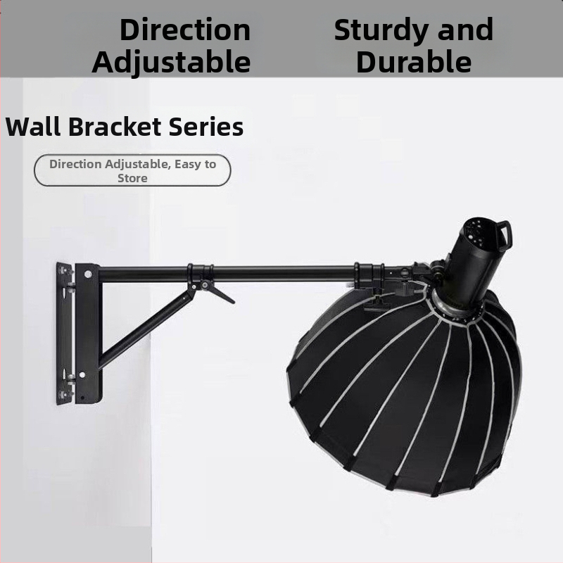 Cantileverná stenová rameno pre štúdio – železo+ABS, nosnosť 3–5 kg, výška 1,3/1,8 m, priemer rúry 35 mm, 3 časti