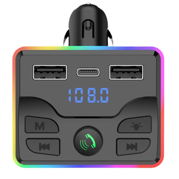 M51 autový MP3 prehrávač s Bluetoothom, hudba z U-disku, PD nabíjačka, rýchle nabíjanie, hands-free volania a FM vysielač — Model M51; Rozhranie: PD/USB/TF; Napájanie: 12V; Dĺžka prehrávania: 222