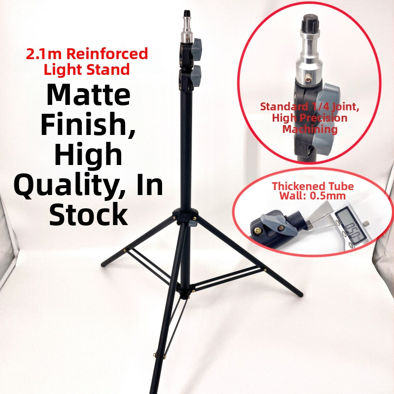 Stojan na lampu a fotografický trojnožový stojan z karbónovej ocele, 3 uzly, pracovná výška 0,7–2,1 m, priemer trubky 16–25 mm, nosnosť 7–10 kg.