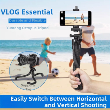 Octopus trepied pentru cameră și telefon cu telecomandă Bluetooth – suport de birou flexibil, material din cauciuc dens, personalizare disponibilă, marcă proprie licențiată