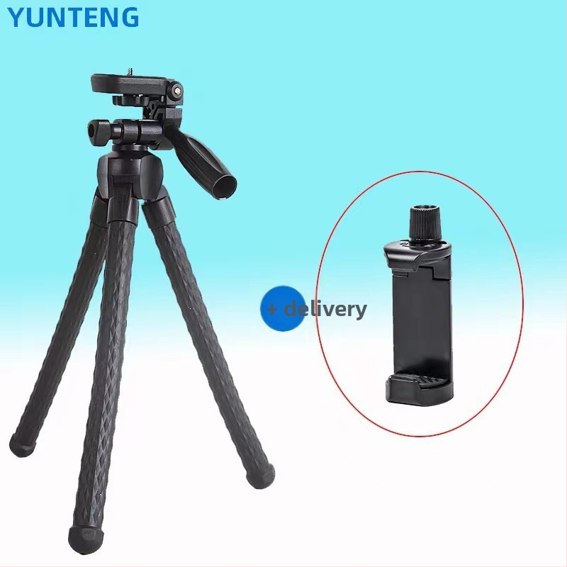 Octopus trepied pentru cameră și telefon cu telecomandă Bluetooth – suport de birou flexibil, material din cauciuc dens, personalizare disponibilă, marcă proprie licențiată