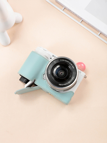 Sony ZVE10 bezzrkadlová kamera taška s koženým základom (polukomplekt) – PU koža, ohnutý ramenný popruh, vnútorné vnútro zo syntetickej kože, model ZVE10