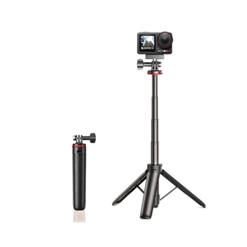 Maner extensibil mini cu trepied pentru selfie pentru camera de acțiune, compatibil DJI Action 4/5 Pro/6, Pocket 3 și GoPro, Material: aliaj de aluminiu + ABS + silicon, Imprimare logo (serigrafie/gravare laser), Garanție 3 luni