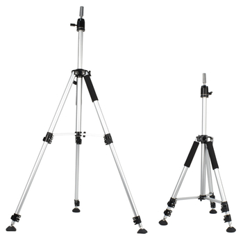 Držiak hlavy z hliníkovej zliatiny pre manekýnku, podlahový trojnožný s guľovou hlavou, 3 sekcie, nosnosť 11–15 kg, max. priemer trubky 25,4 mm