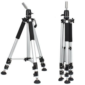 Držiak hlavy z hliníkovej zliatiny pre manekýnku, podlahový trojnožný s guľovou hlavou, 3 sekcie, nosnosť 11–15 kg, max. priemer trubky 25,4 mm