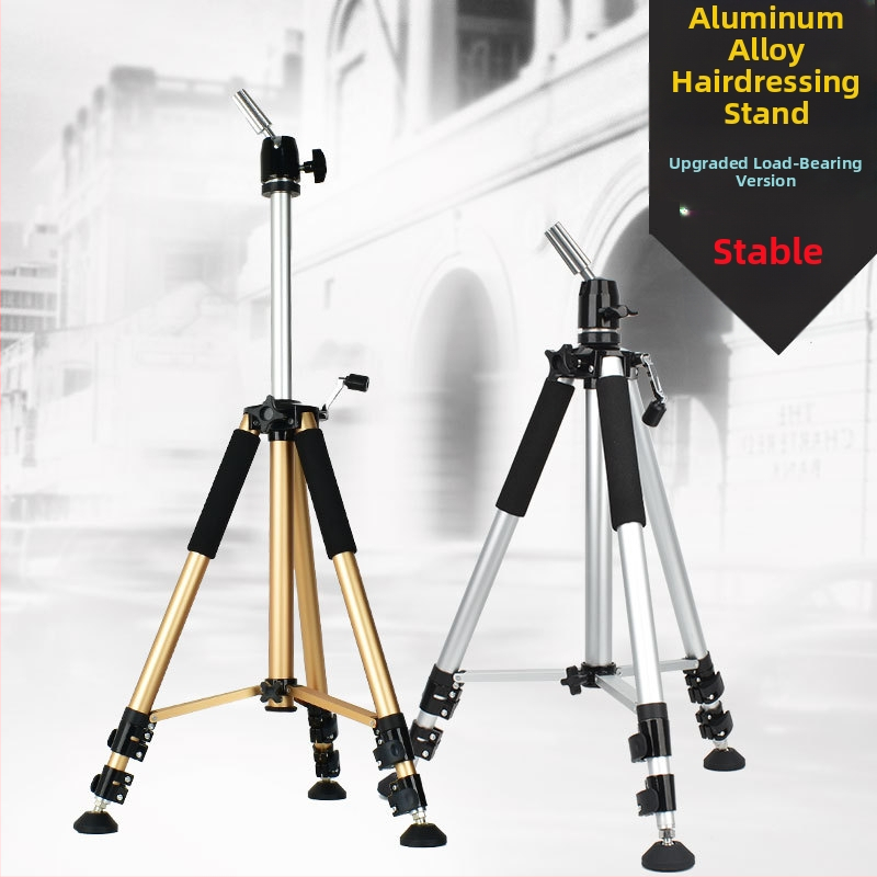 Držiak hlavy z hliníkovej zliatiny pre manekýnku, podlahový trojnožný s guľovou hlavou, 3 sekcie, nosnosť 11–15 kg, max. priemer trubky 25,4 mm