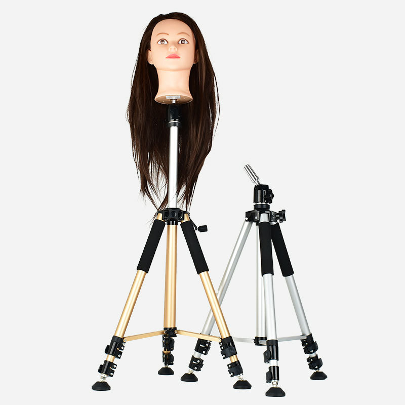 Držiak hlavy z hliníkovej zliatiny pre manekýnku, podlahový trojnožný s guľovou hlavou, 3 sekcie, nosnosť 11–15 kg, max. priemer trubky 25,4 mm
