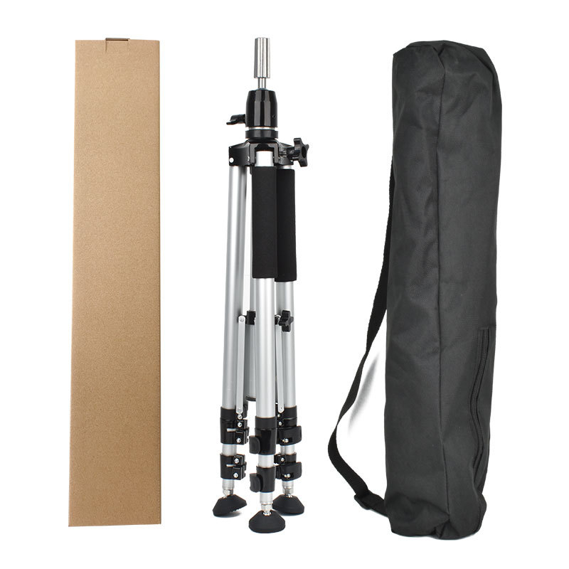 Držiak hlavy z hliníkovej zliatiny pre manekýnku, podlahový trojnožný s guľovou hlavou, 3 sekcie, nosnosť 11–15 kg, max. priemer trubky 25,4 mm