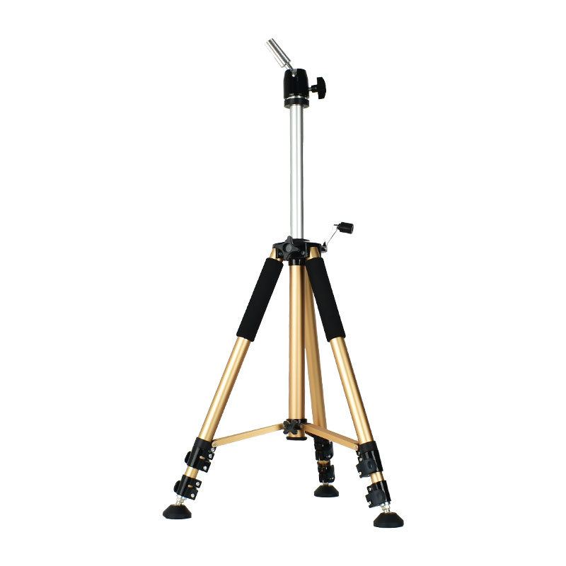Držiak hlavy z hliníkovej zliatiny pre manekýnku, podlahový trojnožný s guľovou hlavou, 3 sekcie, nosnosť 11–15 kg, max. priemer trubky 25,4 mm