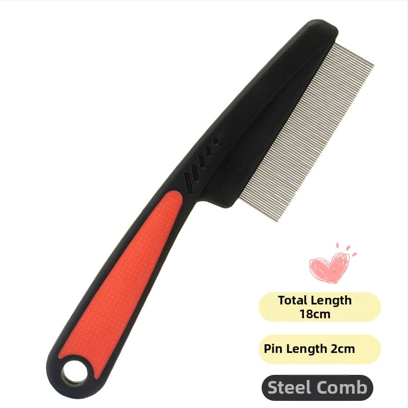 Pieptene pentru câini, anti purici, dinți densi, material ABS, pachet de 25 buc.