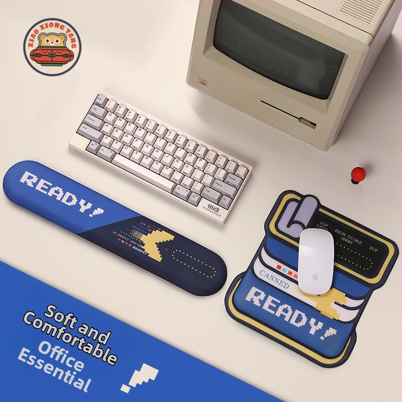 Malá silikónová podložka na zápästie pre myš s textilným povrchom, jednostranná, kreslený štýl, termotransfer tlač