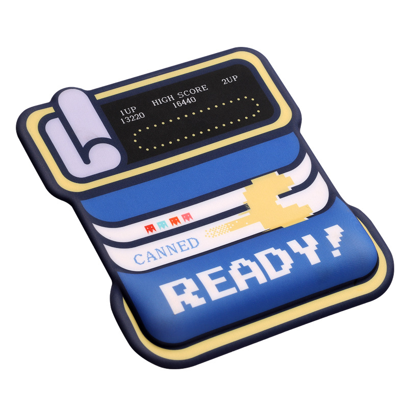 Malá silikónová podložka na zápästie pre myš s textilným povrchom, jednostranná, kreslený štýl, termotransfer tlač