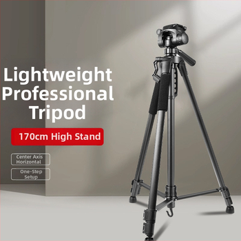 Trepied pentru lampă de pescuit noapte cu giimbal tridimensional, trepied din oțel cu 3 secțiuni, placă de eliberare rapidă, suport de telefon portabil