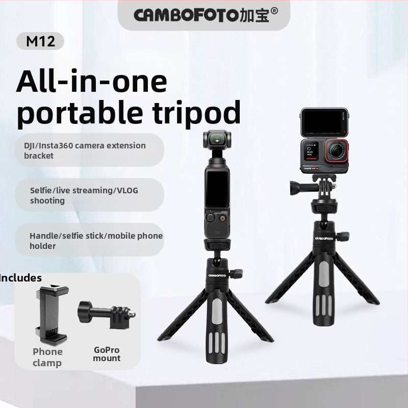 Alumíniový výsuvný statív a pevná konzola pre DJI Action4/5 Pro športovú kameru a mobilný telefón